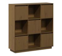 Vidaxl aparador alto madera maciza de pino marrón miel 110,5x35x117 cm