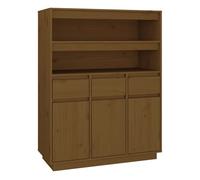 Vidaxl aparador alto madera maciza de pino marrón miel 89x40x116,5 cm