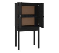 Vidaxl aparador alto madera maciza de pino negro 60x40x120 cm