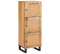vidaXL Aparador Alto Marrón 90 x 33 x 75 cm Madera de Mango Maciza, Aparador Moderno, Mueble Rectangular de Mango, Armario Resistente marrón, diseño Funcional