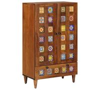 vidaXL Aparador Alto Nogal 60 x 33,5 x 100 cm Madera de Mango Maciza
