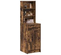 vidaXL Aparador Alto Roble Ahumado 41 x 40 x 135 cm | Tiene un montón de estantes y un gran cajón,