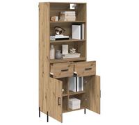 vidaXL Aparador Alto con cajón Roble Artesanal 69,5 x 32,5 x 180 cm, Aparador Moderno para Sala de Estar, Unidad de Almacenamiento Rectangular en Madera Elaborada, Organizador Montado en la Pared Que