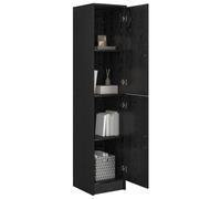 vidaXL Aparador Alto Roble Negro 35 x 39 x 168 cm, Moderno, Alto Armario Rectangular, solución Amplia de Almacenamiento, Elegante Mueble para Vivir