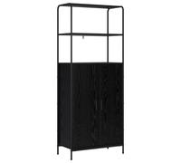 vidaXL Aparador Alto Roble Negro 40 x 33 x 161 cm Madera de ingeniería