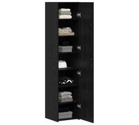 vidaXL Highboard Negro de Grande en Roble: Armario de Almacenamiento de Madera con 4 Estantes, Sala y Comedor. Sillón de Terciopelo, Asiento Chic, Muebles Modernos, Elegantes y Cómodos