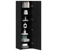 vidaXL Aparador Alto Roble Negro 50 x 42,5 x 185 cm, Moderno Mueble Alto Rectangular, Gran Espacio, Armario de Madera, organización en casa, Estilo Minimalista