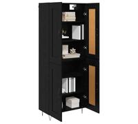 vidaXL Aparador Alto Roble Negro 69,5 x 34 x 180 cm, Aparador Rectangular para Comedor, Almacenamiento Moderno, Elegante y Funcional para tu hogar