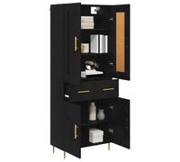 vidaXL Aparador Alto Roble Negro 69,5 x 34 x 180 cm
