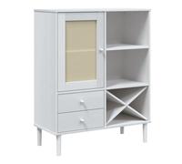 Vidaxl aparador alto senja aspecto de ratán madera blanco 90x40x112 cm