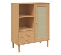 Vidaxl aparador alto senja aspecto de ratán madera marrón 90x40x112 cm