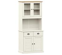 vidaXL Aparador Alto Vigo Madera Maciza de Pino Blanco 78x40x175 cm