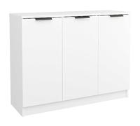 vidaXL Aparador armario auxiliar de madera contrachapada blanco 90,5x30x70 cm