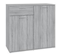 vidaXL Aparador Armario Auxiliar Alacena Mesa Consola Entrada Pasillo Vestíbulo Recibidor Mueble de Madera Contrachapada Gris Sonoma 80x36x75 cm