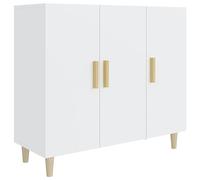 vidaXL Aparador Armario Auxiliar Alacena Mesa Consola Entrada Pasillo Vestíbulo Recibidor Mueble de Madera Contrachapada Blanco 90x34x80 cm