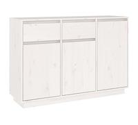 vidaXL Aparador Armario Auxiliar Alacena Mesa Consola Entrada Pasillo Vestíbulo Recibidor Mueble de Madera Maciza de Pino Blanco 110x34x75 cm