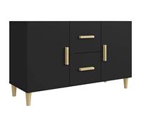 vidaXL Aparador Armario Auxiliar Alacena Mesa Consola Entrada Pasillo Vestíbulo Recibidor Mueble de Madera Contrachapada Negro 100x36x60 cm