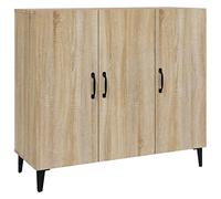 vidaXL Aparador Armario Auxiliar Alacena Mesa Consola Entrada Pasillo Vestíbulo Recibidor Mueble de Madera Contrachapada Roble Sonoma 90x34x80 cm