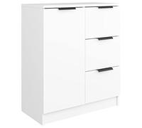 vidaXL Aparador Armario Auxiliar Alacena Mesa Consola Entrada Pasillo Vestíbulo Recibidor Mueble de Madera Contrachapada Blanco 60x30x70 cm