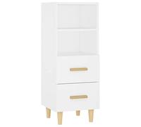vidaXL Aparador Armario Auxiliar Alacena Mesa Consola Entrada Pasillo Vestíbulo Recibidor Mueble de Madera Contrachapada Blanco 34,5x34x90 cm