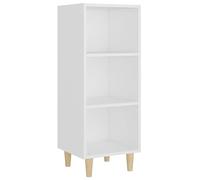vidaXL Aparador Armario Auxiliar Alacena Mesa Consola Entrada Pasillo Vestíbulo Recibidor Mueble de Madera Contrachapada Blanco 34,5x32,5x90 cm