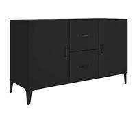 vidaXL Aparador Armario Auxiliar Alacena Mesa Consola Entrada Pasillo Vestíbulo Recibidor Mueble de Madera Contrachapada Negro 100x36x60 cm