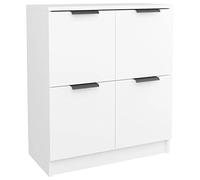 vidaXL Aparador Armario Auxiliar Alacena Mesa Consola Entrada Pasillo Vestíbulo Recibidor Mueble de Madera Contrachapada Blanco 60x30x70 cm