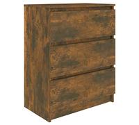 vidaXL Aparador Armario Auxiliar Alacena Mesa Consola Entrada Pasillo Vestíbulo Recibidor Mueble Madera Contrachapada Color Roble Ahumado 60x35x76 cm