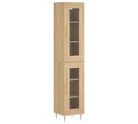 vidaXL Aparador, Armario Auxiliar de Almacenaje, Aparador Alto Consola, Mueble Cómoda para Salón Oficina, Madera Contrachapada Roble Sonoma