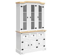 vidaXL Aparador, Armario Auxiliar de Almacenaje, Aparador de Comedor, Mueble para Salón Cocina Pasillo, Madera Maciza de Pino Mexicano Blanco