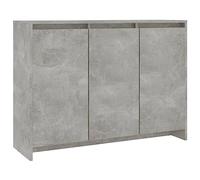 vidaXL Aparador armario auxiliar Hormigón gris contrachapada 102x33x75 cm
