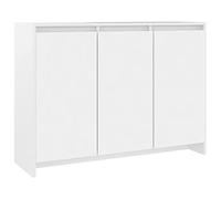 vidaXL Aparador Armario Auxiliar Lateral Alacena Sala de Estar Almacenaje Organizador Salón Dormitorio Mueble Madera Contrachapada Blanco 102x33x75 cm