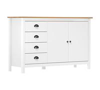 vidaXL Aparador Armario Lateral Auxiliar de Almacenaje Almacenamiento Organizador Hogar Mueble Servicio Blanco 130x40x80 cm Madera Maciza de Pino