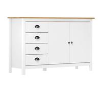 vidaXL Aparador Armario Lateral Auxiliar de Almacenaje Almacenamiento Organizador Hogar Mueble Servicio Blanco 130x40x80 cm Madera Maciza de Pino