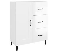 vidaXL Aparador Armario Mueble Auxiliar Almacenamiento Sala de Estar Comedor Cocina Dormitorio de Madera Contrachapada Blanco Brillante