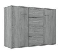 vidaXL Aparador Armario Mueble Salón Sala Almacenaje Flotante Dormitorio Cajón Entrada Estante Doméstico Madera Contrachapada Gris Sonoma