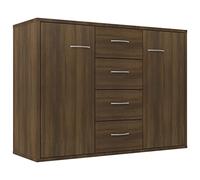 vidaXL Aparador Armario Mueble Salón Sala Almacenaje Flotante Dormitorio Entrada Estante Cajón Doméstico Madera Contrachapada Roble Marrón