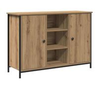 vidaXL Aparador Artisan de Roble 100 x 35 x 70 cm, Madera Ingenierizada y Acero, Mueble Moderno, Organizador de Almacenamiento, Buffet Rectangular para Sala de Estar y Comedor, Muebles de Casa, Estan