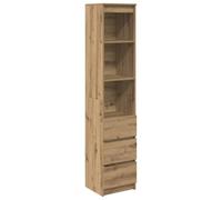 vidaXL Aparador Artisan Roble 37,5x35x180 cm Madera de ingeniería, Armario, Armario Auxiliar, Armario de almacenaje Alto, Armario de almacenaje