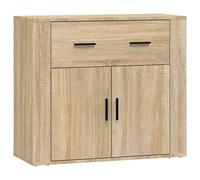 vidaXL Aparador Auxiliar Armario Consola Mueble Almacenamiento Estantes Salón Sala de Estar Decoración Madera Contrachapada Color Roble Sonoma