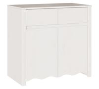 vidaXL Aparador Blanco de Madera con 2 Cajones Y Puertas - Solución Elegante de Almacenamiento para Comedor y Sala Moderna Madera Natural Acabado Mate Mueble Gabinete Buffet