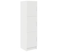 vidaXL Aparador Blanco Moderno con 3 Estantes | Diseño Compacto de Madera MDF | Cabinet Estiloso para Interior en Comedor y Sala | Fácil Montaje | Acabado Elegante Mate | Mucho Espacio para Casa