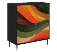 vidaXL Aparador Bonn Roble Negro 69 x 33 x 76 cm Madera de ingeniería, Aparador Rectangular Moderno, Unidad de Almacenamiento Elegante para Sala y Comedor, solución Funcional para el hogar