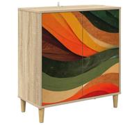 vidaXL Aparador Bonn Sonoma 69 x 33 x 75 cm Madera de ingeniería, Aparador Rectangular Moderno, Gran Espacio de Almacenamiento para Sala y Comedor, Mueble Elegante para organizar tu hogar