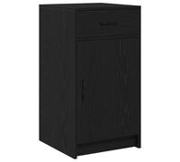 vidaXL Aparador Buffet Moderno de Roble Negro Comedor Solución de Almacenamiento Compacto con 1 Cajón y Puerta con Bisagras Construcción de Madera Elaborada Muebles Chic para Interior Cocina