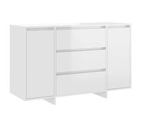 vidaXL Aparador con 3 Cajones Entrada Pasillo Vestíbulo Recibidor Armario Auxiliar Alacena Mesa Consola Mueble Contrachapada Blanco Brillo 120x41x75cm