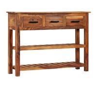 vidaXL Aparador con 3 Cajones Entrada Pasillo Vestíbulo Recibidor Armario Auxiliar Alacena Mesa Consola Mueble 110x30x80 cm Madera Maciza de Acacia