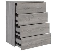 vidaXL Aparador con 4 Cajones Armario Auxiliar Almacenamiento Mueble Sala de Estar Dormitorio Baño Comedor Cocina Entrada Oficina Gris Sonoma