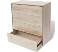 vidaXL Aparador con 4 cajones Color Roble 60x30,5x71 cm