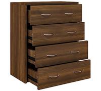 vidaXL Aparador con 4 Cajones Armario Auxiliar Almacenamiento Mueble Sala de Estar Dormitorio Baño Comedor Cocina Entrada Oficina Roble Marrón